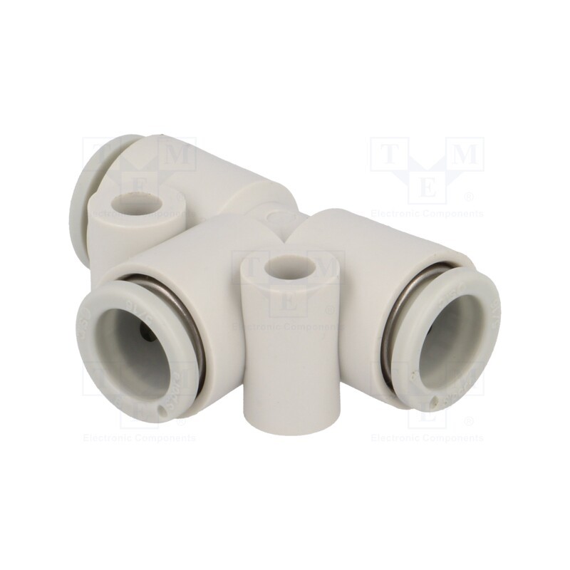 1 pcs x SMC-KQ2T08-00A - Tee fitting, plug-in, -1÷10bar, polypropylene, -5÷60°C