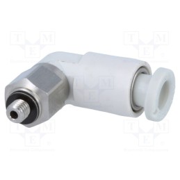 1 pcs x SMC-KQ2L04-M3G - Push-in fitting, threaded,angled 90°, -1÷10bar, Thread: M3