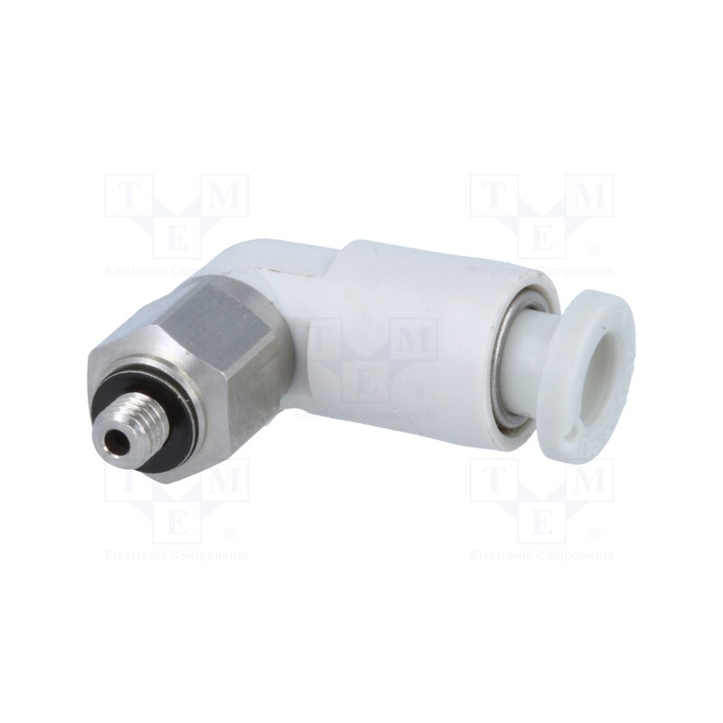 1 pcs x SMC-KQ2L04-M3G - Push-in fitting, threaded,angled 90°, -1÷10bar, Thread: M3