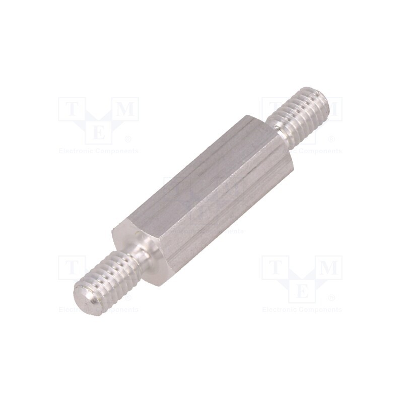 10 pcs x DREMEC - 436X18 - Screwed spacer sleeve, 18mm, Ext.thread: M4, hexagonal, aluminium