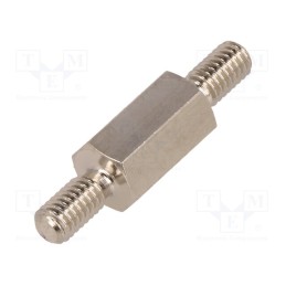 10 pcs x DREMEC - 416X12 - Screwed spacer sleeve, 12mm, Ext.thread: M4, hexagonal, brass