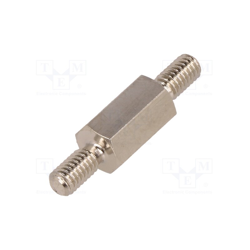 10 pcs x DREMEC - 416X12 - Screwed spacer sleeve, 12mm, Ext.thread: M4, hexagonal, brass