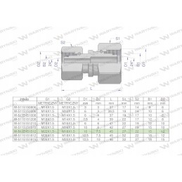 Metric hydraulic connector aa m22x1 5 15l xm