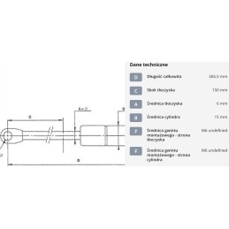 Gas spring L365 5 mm 100N stabilus CA082651
