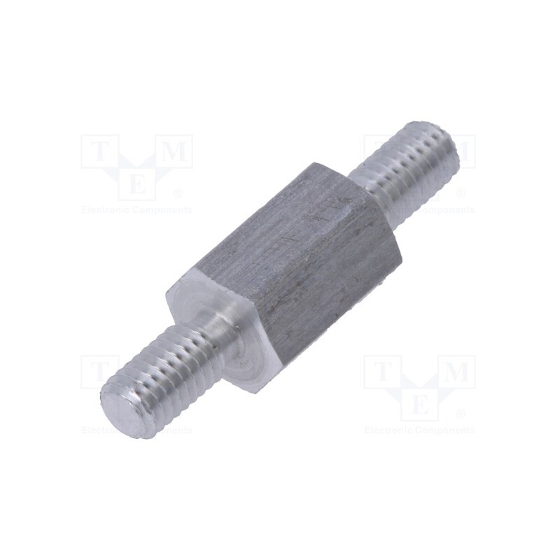 10 pcs x DREMEC - 434X08 - Screwed spacer sleeve, 8mm, Ext.thread: M3, hexagonal, aluminium