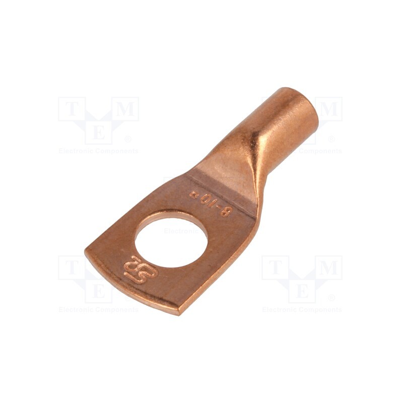 2 pcs x ERGOM - E11KM-01010102500 - Tip: ring tube, M8, 10mm2, crimped, for cable, L: 23.5mm, copper