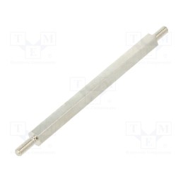 10 pcs x DREMEC - 414X60 - Screwed spacer sleeve, 60mm, Ext.thread: M3, hexagonal, brass