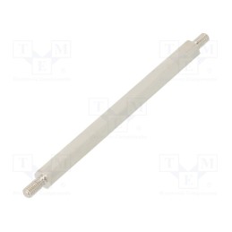 10 pcs x DREMEC - 413X60K - Screwed spacer sleeve, 60mm, Ext.thread: M3, hexagonal, brass