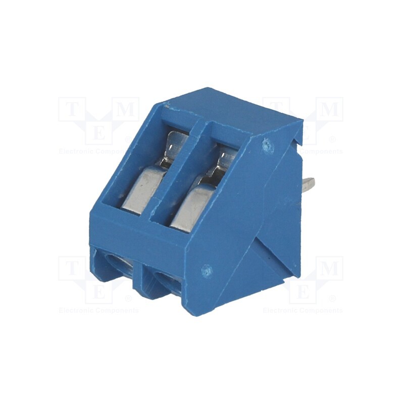 2 pcs x KARSON - 335-021-12 - PCB terminal block, angled 45°, 5mm, ways: 2, on PCBs, 0.5÷1.5mm2