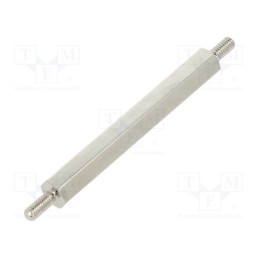 10 pcs x DREMEC - 412X40 - Screwed spacer sleeve, 40mm, Ext.thread: M2,5, hexagonal, brass