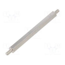 10 pcs x DREMEC - 414X55K - Screwed spacer sleeve, 55mm, Ext.thread: M3, hexagonal, brass