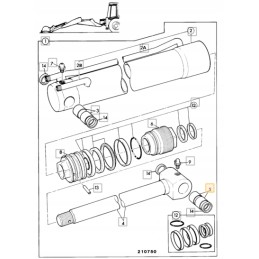 Bucket cylinder bushing, rear, jcb 3cx 4cx 809 00128