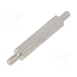 10 pcs x DREMEC - 414X25K - Screwed spacer sleeve, 25mm, Ext.thread: M3, hexagonal, brass