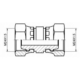 Straight connector aa m24x1 5 m24x1 5 hydrolider