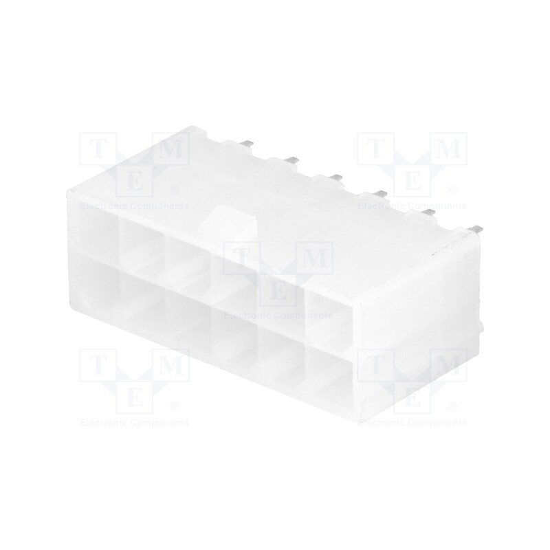 2 pcs x NINIGI - N42GP-12 - Socket, wire-board, male, N42G, 4.2mm, PIN: 12, THT, 600V, 9A, tinned