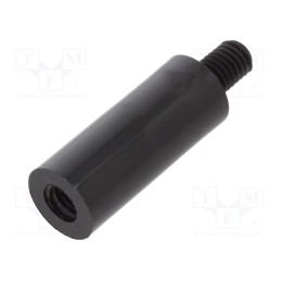 10 pcs x DREMEC - 288RDX24 - Screwed spacer sleeve, cylindrical, polyamide, M5, M5, 24mm, black