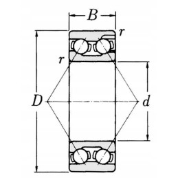 Angular contact ball bearing 15x35x15 9 mm 32022rsgp