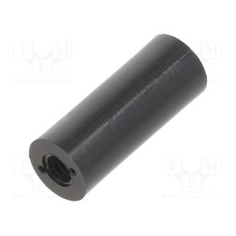 10 pcs x DREMEC - 187RDX20 - Spacer sleeve, cylindrical, polyamide, M4, L: 20mm, Øout: 8mm, black