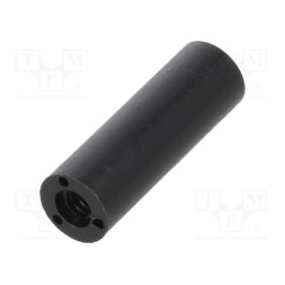 10 pcs x DREMEC - 181RDX12 - Spacer sleeve, cylindrical, polyamide, M2, L: 12mm, Øout: 4mm, black