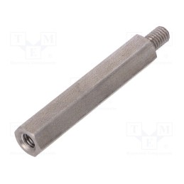 10 pcs x DREMEC - 249X55 - Screwed spacer sleeve, 55mm, Int.thread: M6, Ext.thread: M6