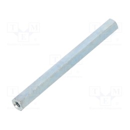 10 pcs x DREMEC - 126X75 - Screwed spacer sleeve, 75mm, Int.thread: M4, hexagonal, steel