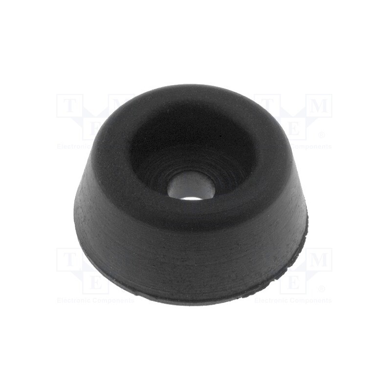 10 pcs x ESSENTRA - SOF-15129 - Foot, H: 7.1mm, black, rubber, Dim: Ø15.9mm, Cutout: Ø3.2mm, -40÷50°C