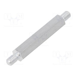 10 pcs x DREMEC - 438X40 - Screwed spacer sleeve, 40mm, Ext.thread: M5, hexagonal, aluminium