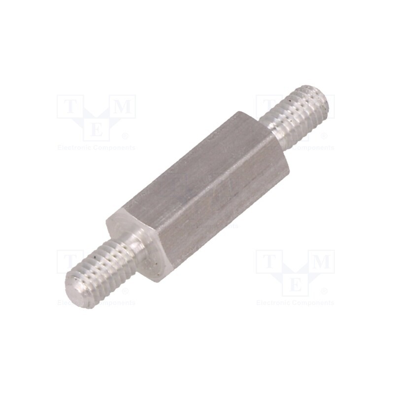 10 pcs x DREMEC - 434X12 - Screwed spacer sleeve, 12mm, Ext.thread: M3, hexagonal, aluminium