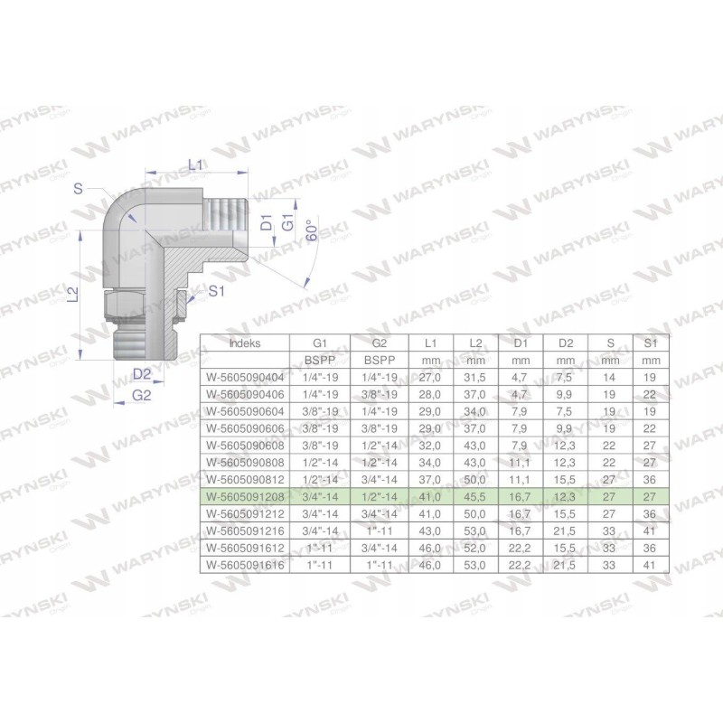 Hydraulic adjustable elbow inch bb 3 4