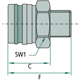 Brake quick connector plug m18x1 5 dn10