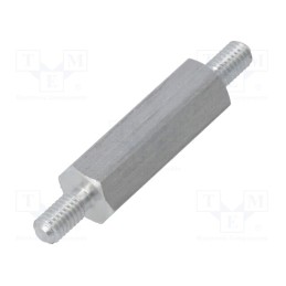 10 pcs x DREMEC - 435X18 - Screwed spacer sleeve, 18mm, Ext.thread: M3, hexagonal, aluminium