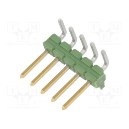 2 pcs x TE Connectivity - 825437-5 - Pin header, pin strips, AMPMODU MOD II, male, PIN: 5, angled 90°