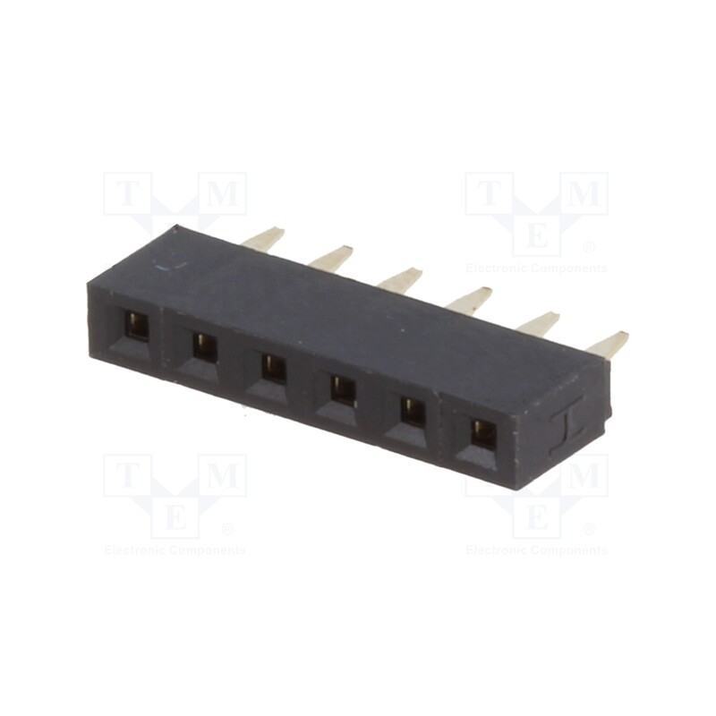 2 pcs x NINIGI - ZL305-06 - Socket, pin strips, female, PIN: 6, straight, 2.54mm, THT, 1x6, L3mm