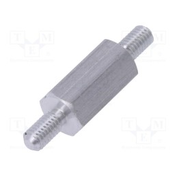10 pcs x DREMEC - 435X12 - Screwed spacer sleeve, 12mm, Ext.thread: M3, hexagonal, aluminium