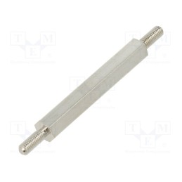 10 pcs x DREMEC - 415X60 - Screwed spacer sleeve, 60mm, Ext.thread: M3, hexagonal, brass