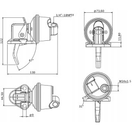 The Kramp fuel pump fits into the case