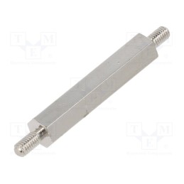 10 pcs x DREMEC - 415X30K - Screwed spacer sleeve, 30mm, Ext.thread: M3, hexagonal, brass