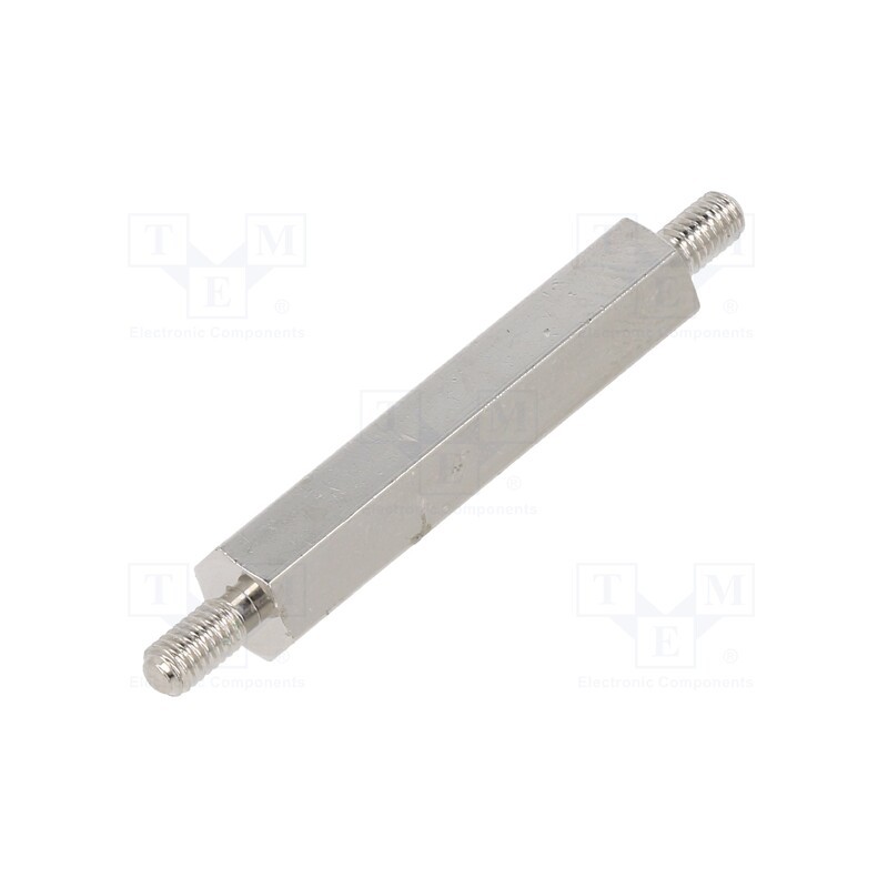 10 pcs x DREMEC - 415X30K - Screwed spacer sleeve, 30mm, Ext.thread: M3, hexagonal, brass