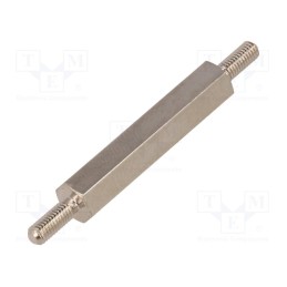 10 pcs x DREMEC - 415X30 - Screwed spacer sleeve, 30mm, Ext.thread: M3, hexagonal, brass
