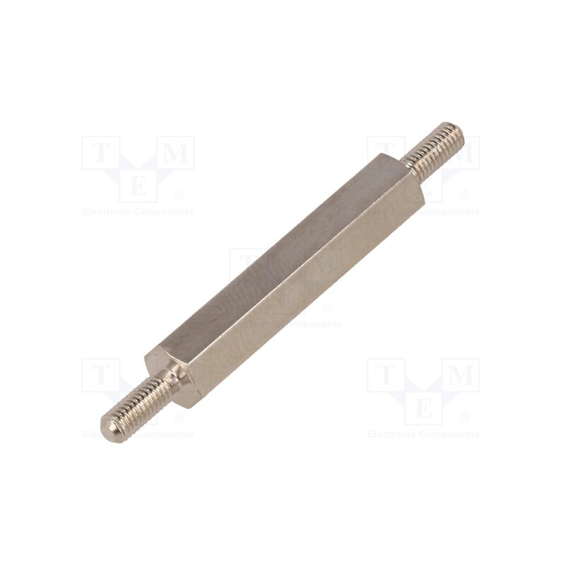 10 pcs x DREMEC - 415X30 - Screwed spacer sleeve, 30mm, Ext.thread: M3, hexagonal, brass