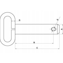 Pin with handle 32x190 mm kramp