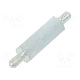 10 pcs x DREMEC - 425X18 - Screwed spacer sleeve, 18mm, Ext.thread: M3, hexagonal, steel