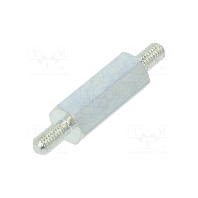 10 pcs x DREMEC - 425X15 - Screwed spacer sleeve, 15mm, Ext.thread: M3, hexagonal, steel