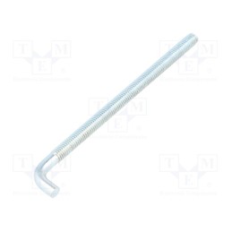 10 pcs x DROMET - HP.6110 - Hook, straight, steel, zinc, Thread len: 94mm, Overall len: 100mm