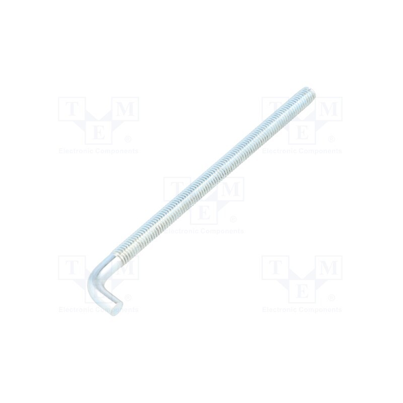 10 pcs x DROMET - HP.6110 - Hook, straight, steel, zinc, Thread len: 94mm, Overall len: 100mm