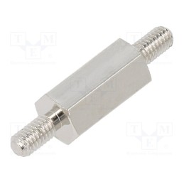 10 pcs x DREMEC - 415X12K - Screwed spacer sleeve, 12mm, Ext.thread: M3, hexagonal, brass