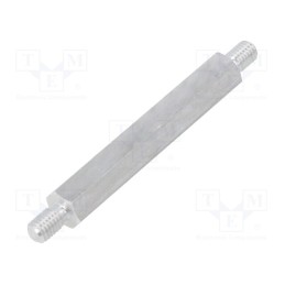10 pcs x DREMEC - 438X50 - Screwed spacer sleeve, 50mm, Ext.thread: M5, hexagonal, aluminium