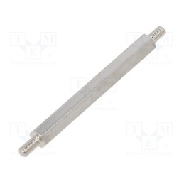 10 pcs x DREMEC - 413X45K - Screwed spacer sleeve, 45mm, Ext.thread: M3, hexagonal, brass