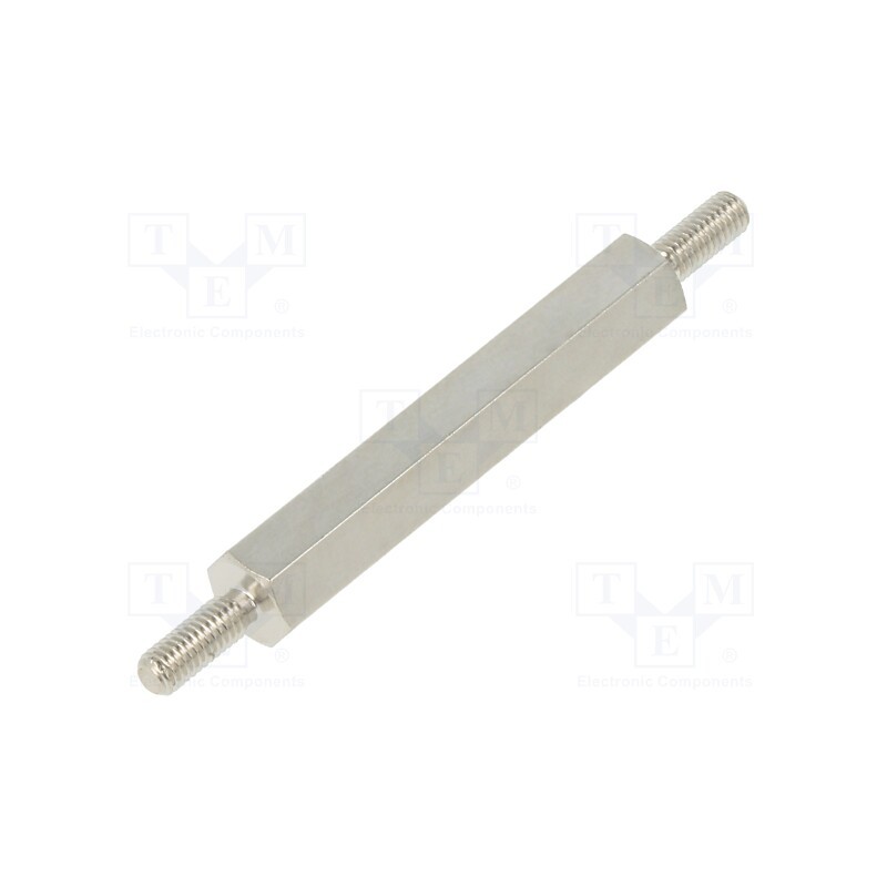 10 pcs x DREMEC - 415X35 - Screwed spacer sleeve, 35mm, Ext.thread: M3, hexagonal, brass