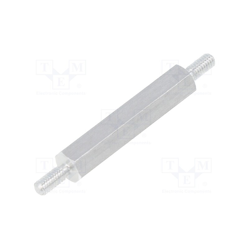 10 pcs x DREMEC - 432X25 - Screwed spacer sleeve, 25mm, Ext.thread: M2,5, hexagonal